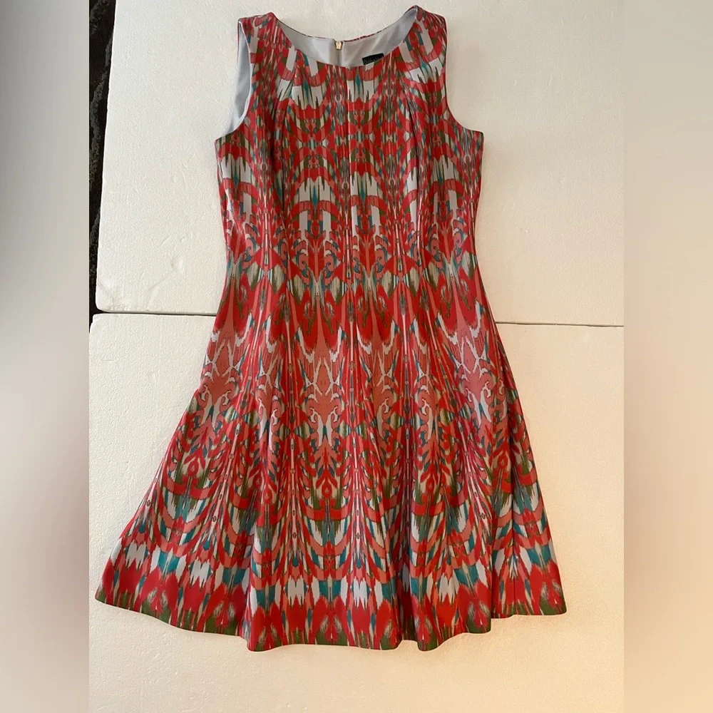 Gabby Skye a line print dress mini dress red orange blue green white sleeveless